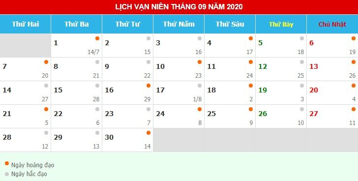 Lịch xem ngày tốt về nhà mới trong tháng 9 năm 2020